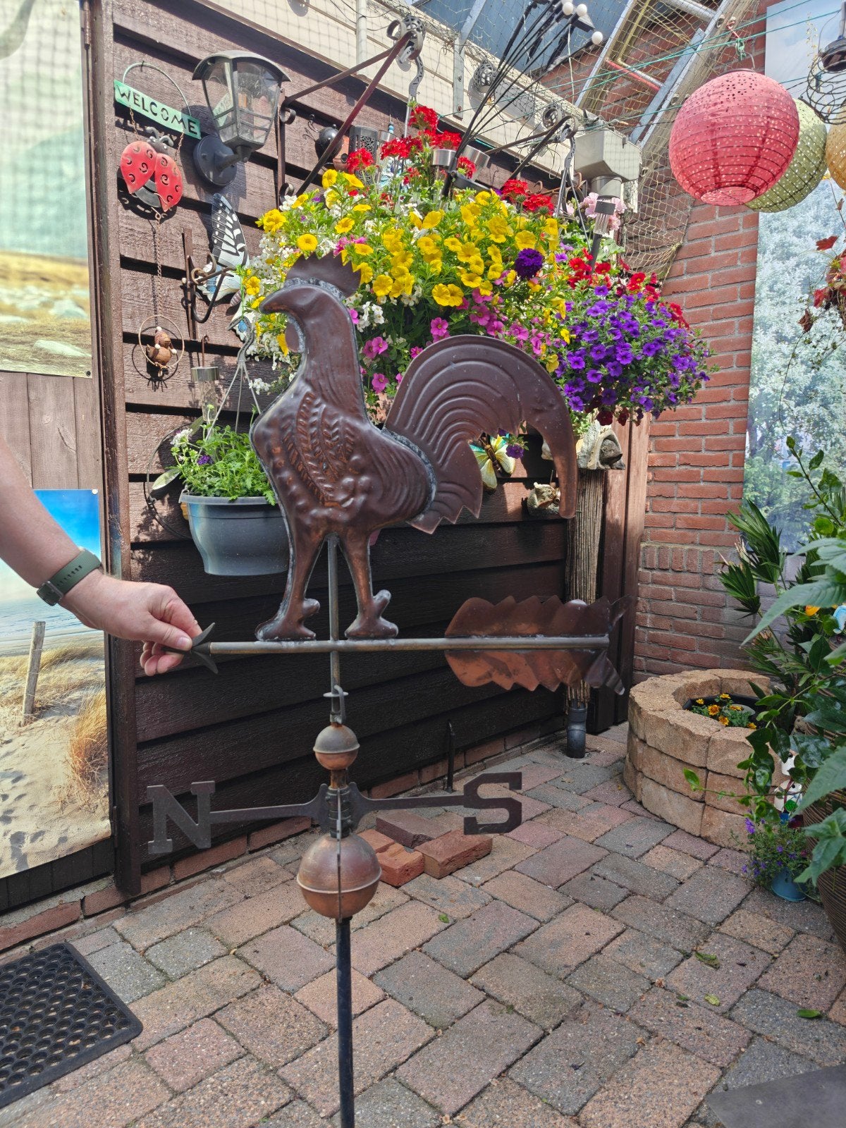 Koperen Windwijzer met Haan - Klassiek en Functioneel, Ophalen, Gebruikt