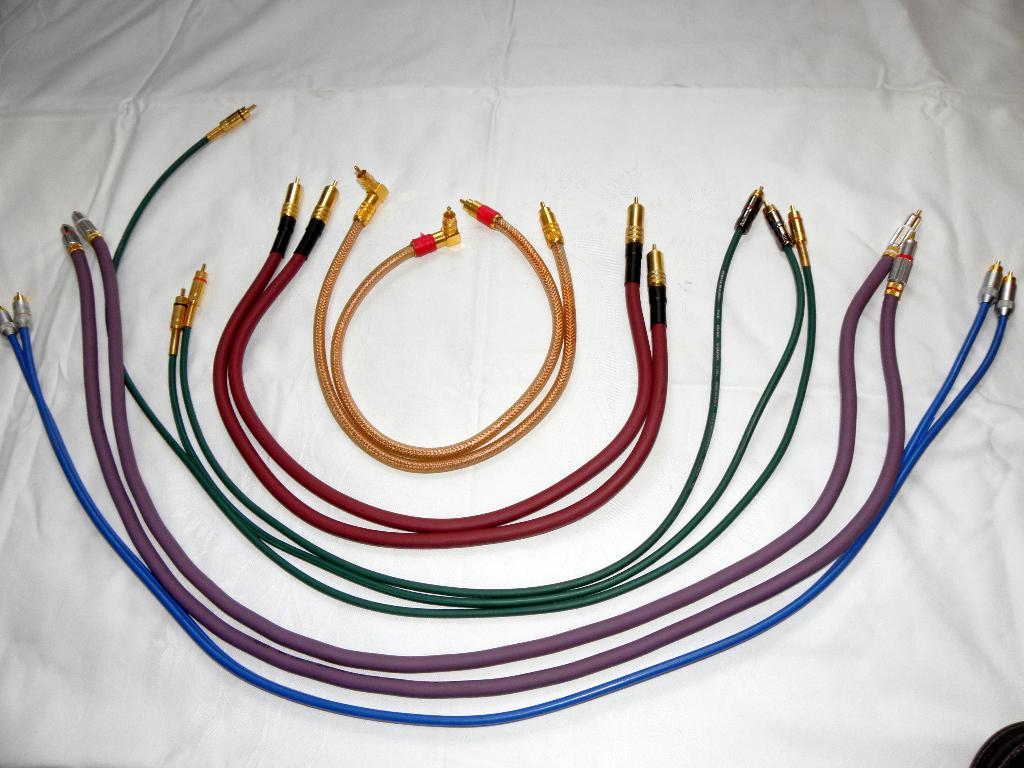 Audiokabels 5 Sets RCA Tulp Silver Plated Oxygen Free Copper, Audio, Tv en Foto, Ophalen of Verzenden, Gebruikt, Minder dan 2 meter
