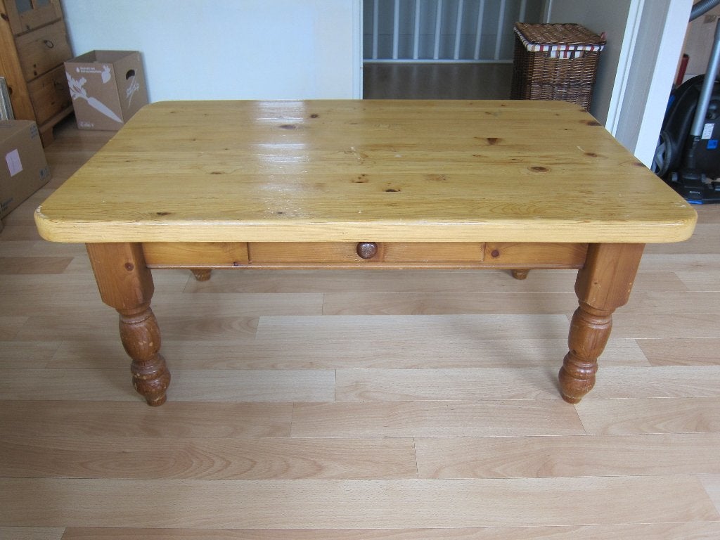 Grenen salontafel, Ophalen, Gebruikt, 100 tot 150 cm, Klassiek