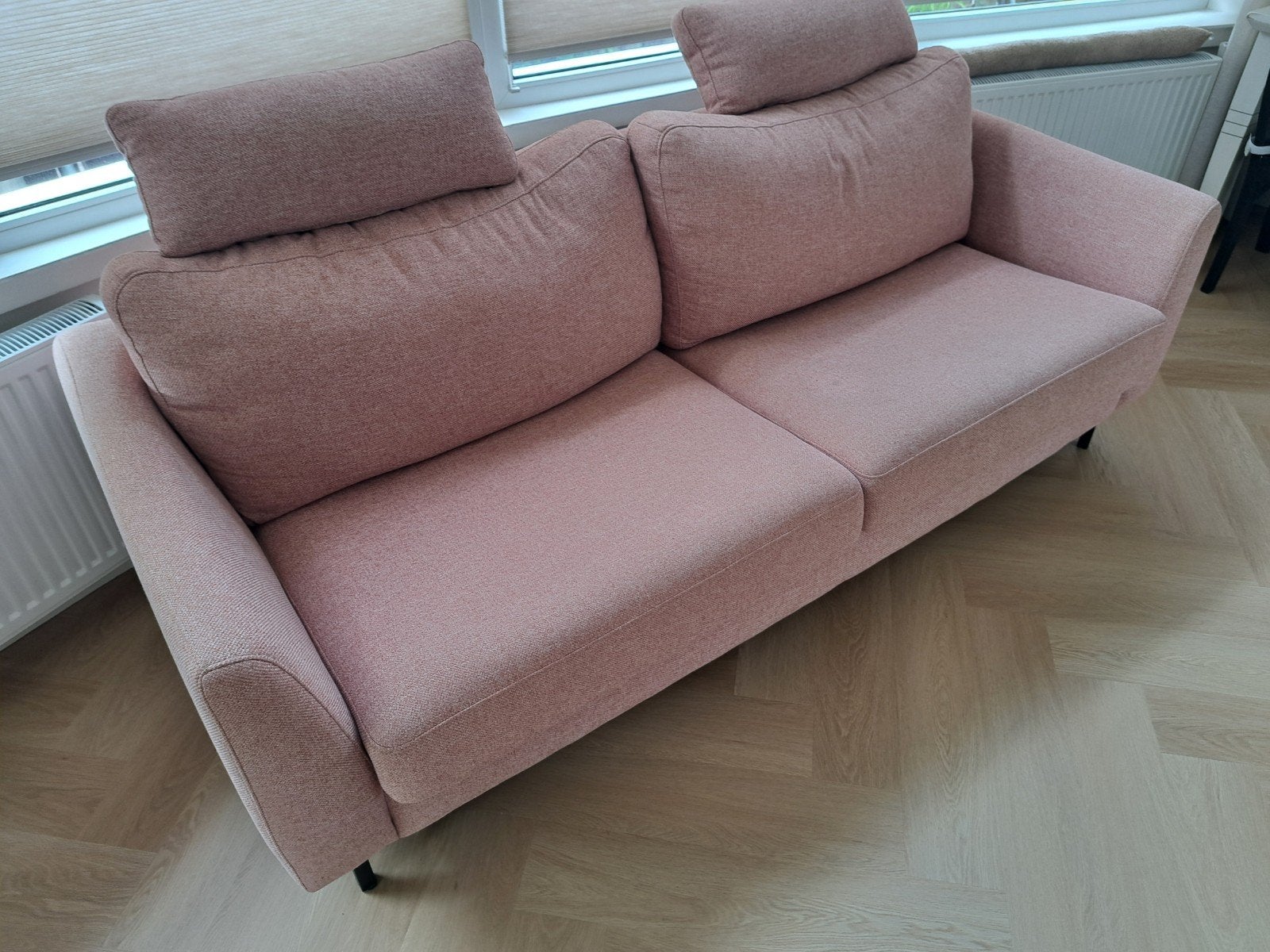 Feelings bank roze, 3-zits met afneembare hoofdsteunen, Ophalen, Gebruikt, Driepersoons, 75 tot 100 cm