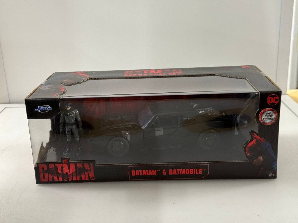 Jada The Batman Batmobile + Batman, Overige merken, Cs@jadatoys.com, Auto, Jada Toys