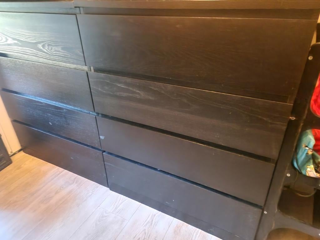 2x IKEA Malm ladekasten met 4 laden, 80x100cm, Gebruikt, 100 tot 150 cm, 3 of 4 laden, 50 tot 100 cm