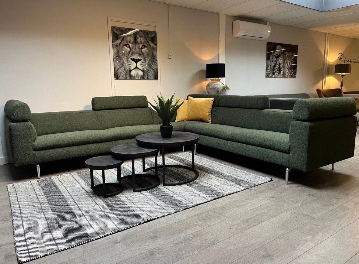 Leolux Horatio Hoekbank Ploegstof Monza, Verzenden, Hoekbank, 300 cm of meer, 75 tot 100 cm