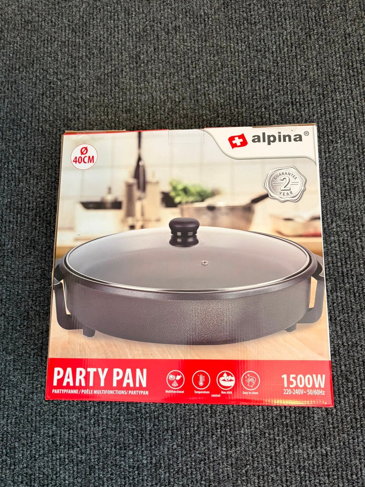 Alpina Party Pan - Nieuw in Doos - Ø 40cm, 1500W, Ophalen of Verzenden, Nieuw