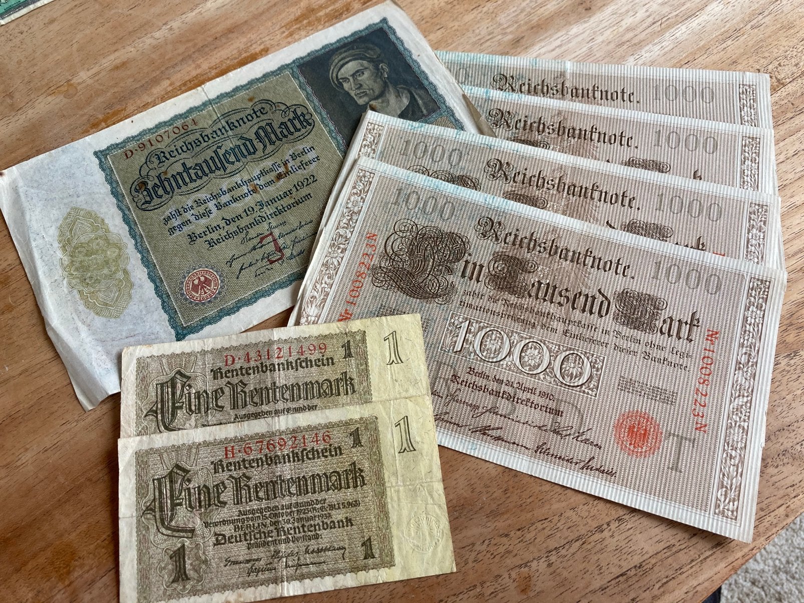 Diverse oude Duitse bankbiljetten, Postzegels en Munten, Ophalen of Verzenden, Duitsland