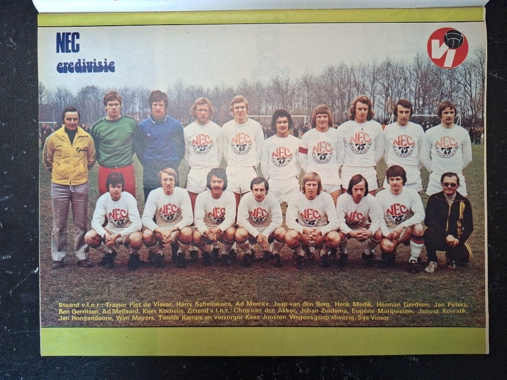 Oude unieke poster NEC Nijmegen (1976), Ophalen of Verzenden, Zo goed als nieuw, Overige binnenlandse clubs, Poster, Plaatje of Sticker