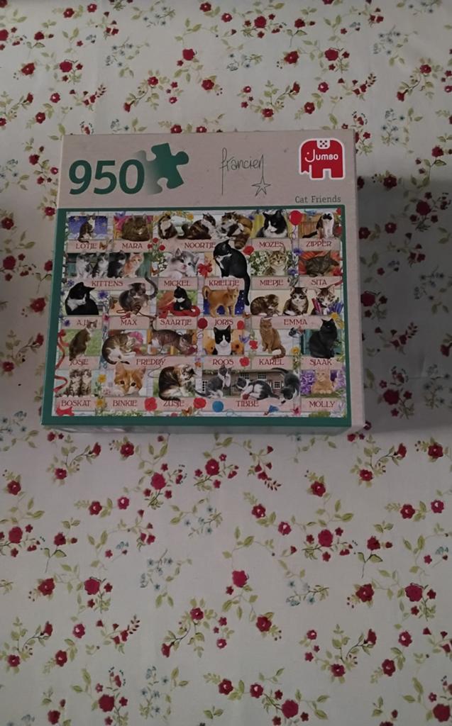 Francien katten  Jumbo  puzzel 950 stukjes Kattenvrienden, Ophalen of Verzenden, 500 t/m 1500 stukjes, Gebruikt, Legpuzzel