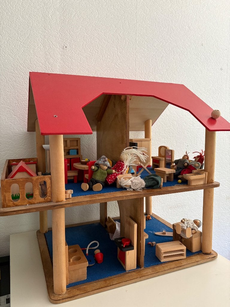 Poppenhuis met toebehoren, Verzamelen, Poppenhuizen en Toebehoren, Ophalen, Gebruikt, Poppenhuis