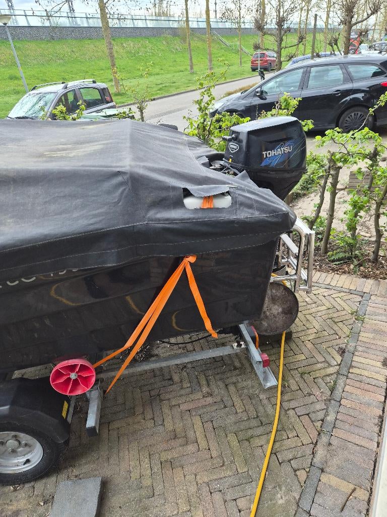 Sloep  Naute 455 op trailer, Watersport en Boten, Ophalen, Gebruikt, Buitenboordmotor, Polyester