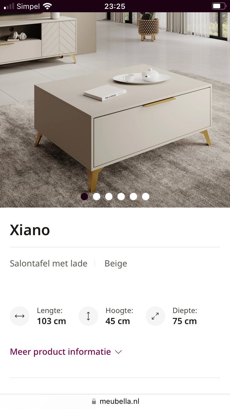 Beige salontafel., Zo goed als nieuw, Minder dan 100 cm, 25 tot 50 cm, 50 tot 100 cm