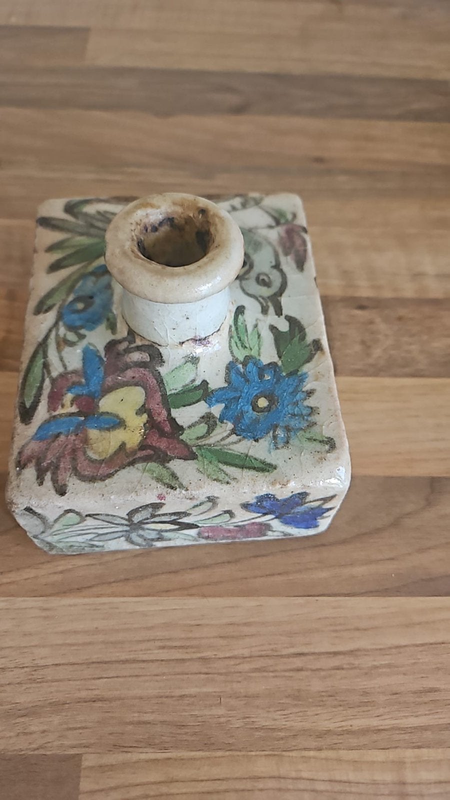 Antieke Keramische Kaarthouder met Bloemenpatroon, Antiek en Kunst, Ophalen, Keramiek of Aardewerk