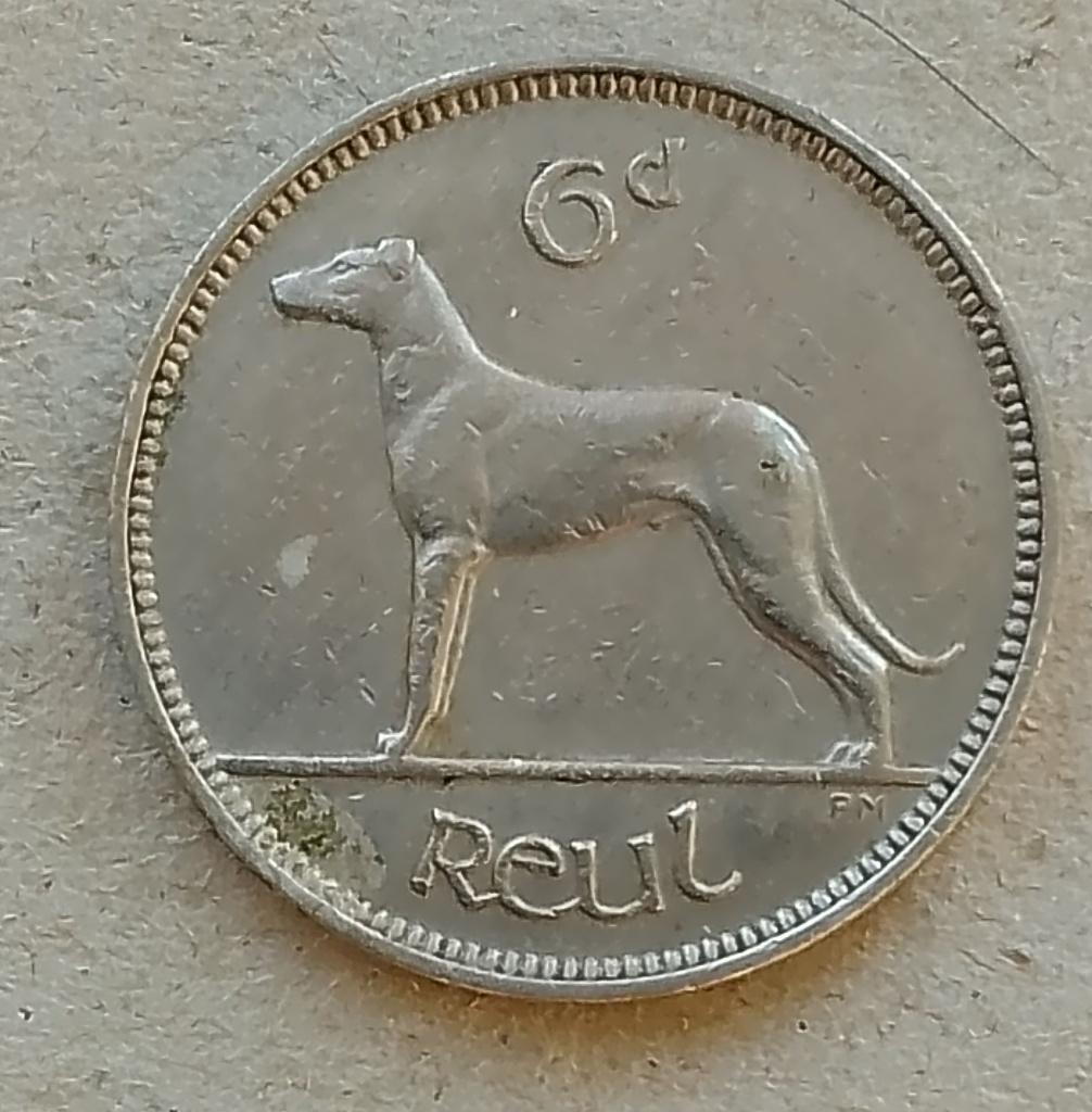 Ierland, 6 pence 1956, Ophalen of Verzenden, Overige landen, Losse munt