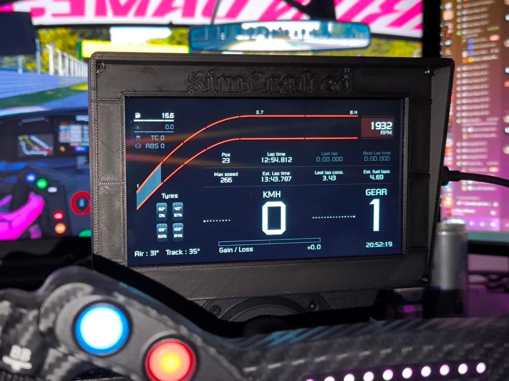 7" Sim Dashboard voor MOZA, Spelcomputers en Games, Games | Overige, Nieuw, Simulatie, 1 speler, Vanaf 3 jaar, Eén computer, Online