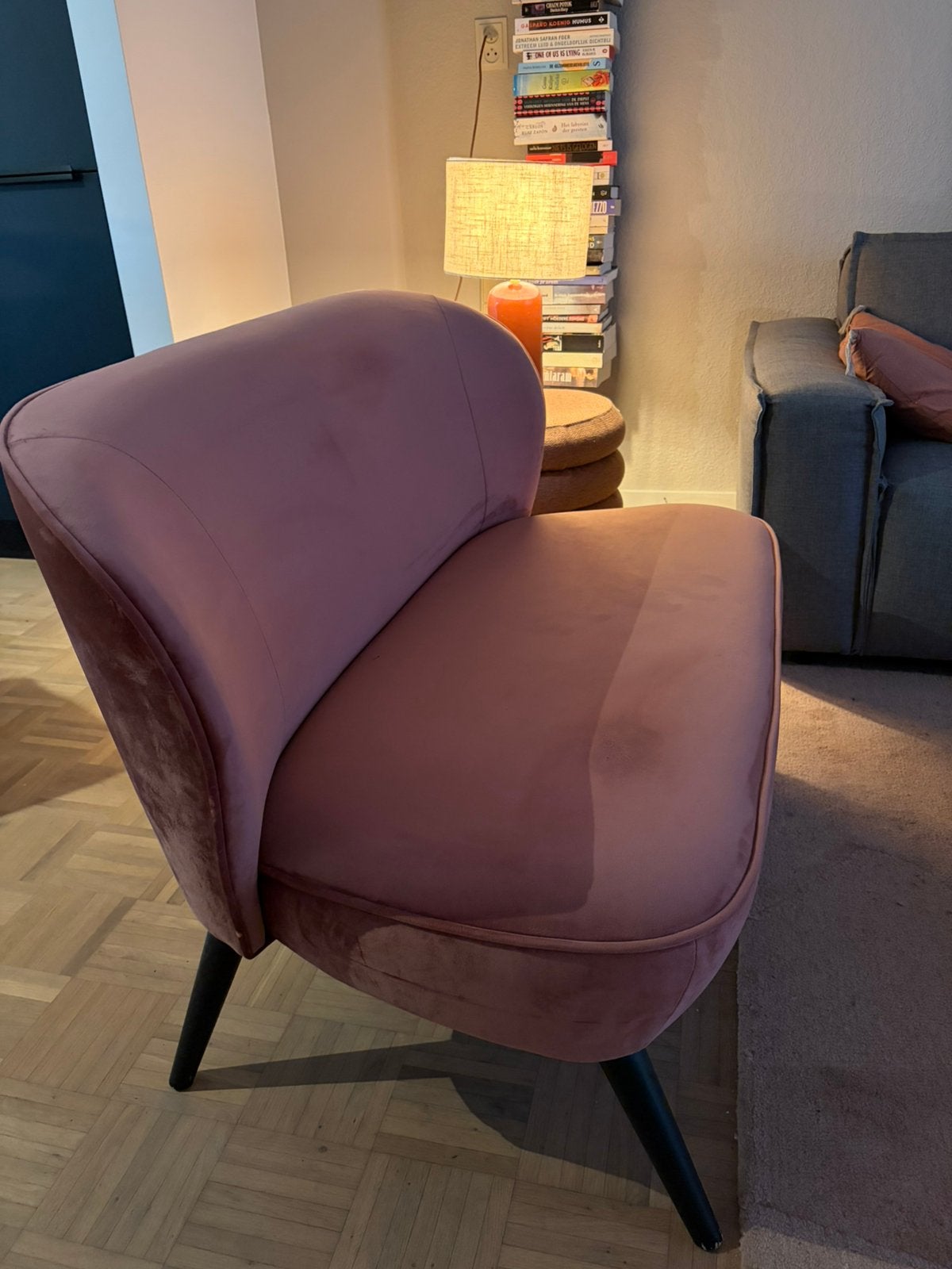 Charmant Velvet oud roze bankje van Woood, Ophalen, Minder dan 75 cm, Sara bankje Woood, Zo goed als nieuw