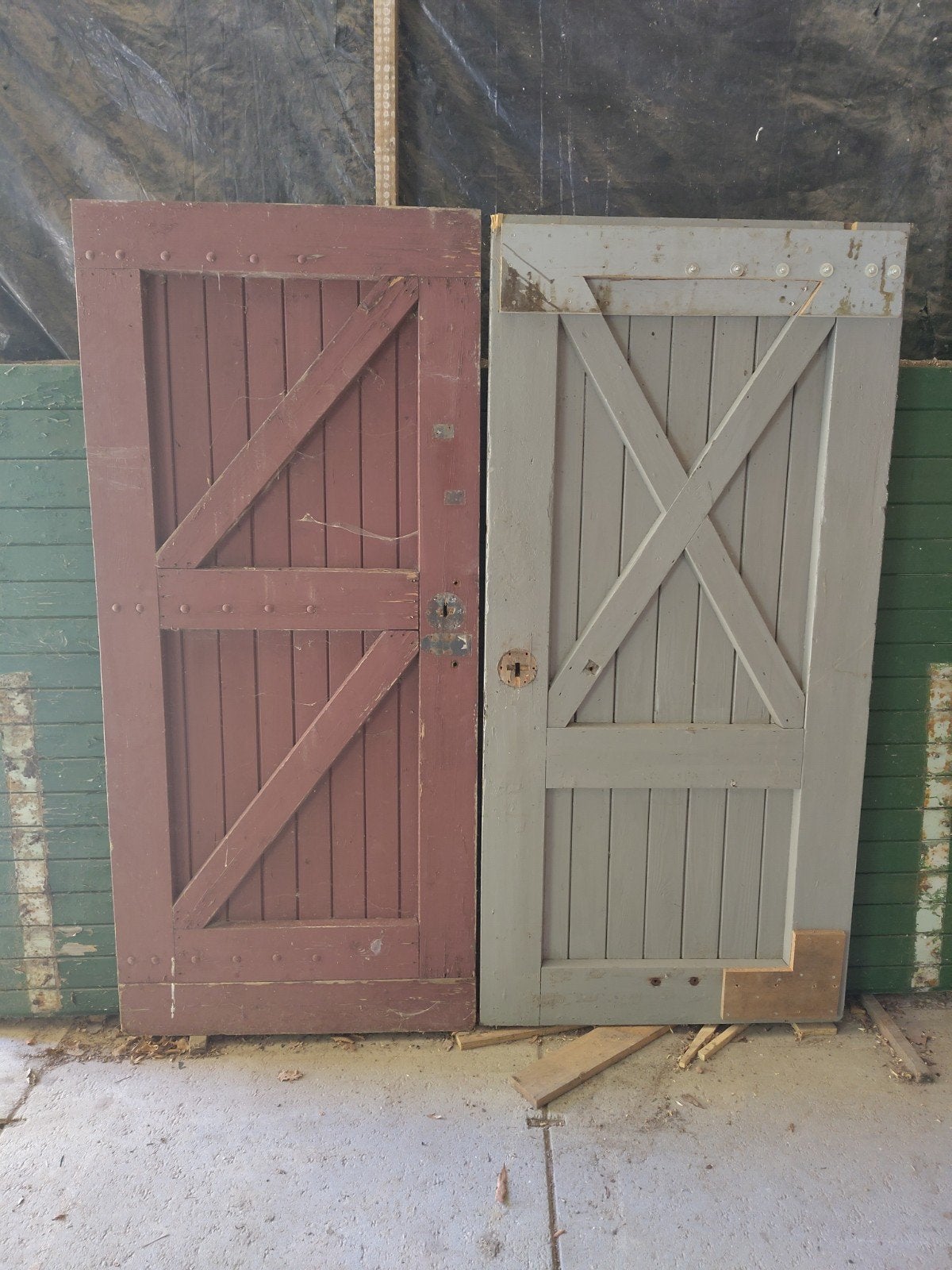 Oude houten schuurdeuren - set van 2, Doe-het-zelf en Verbouw, Ophalen, Gebruikt, 80 tot 100 cm, Overige typen