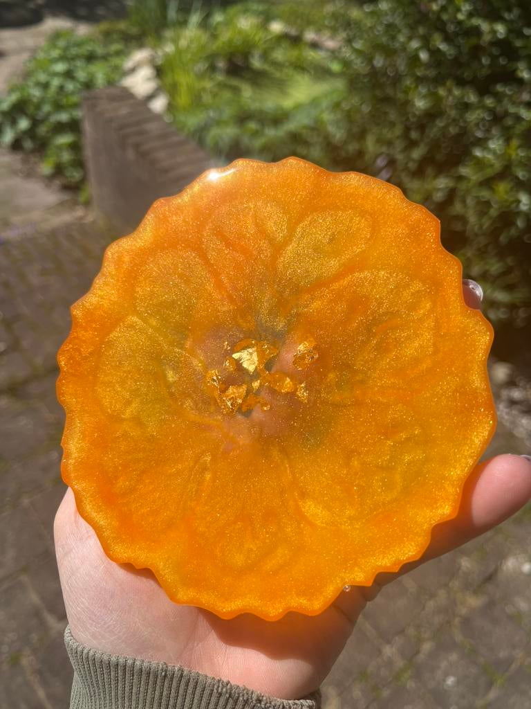 Schitterende handgemaakt sunflower epoxy onderzetters, Ophalen of Verzenden, Nieuw