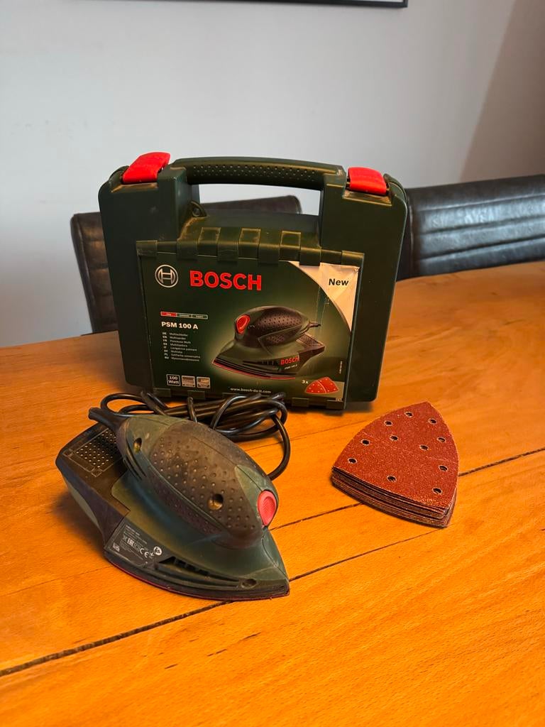 Bosch PSM 100 A Multischuurmachine met koffer, Doe-het-zelf en Verbouw, Gereedschap | Schuurmachines, Ophalen of Verzenden, Zo goed als nieuw