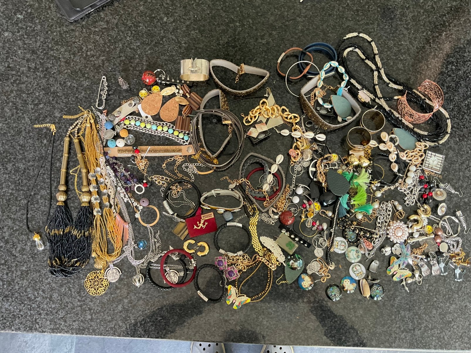 Partij van 200 stuks Sieraden in één koop €85, Ophalen of Verzenden, Nieuw, Overige kleuren, Overige materialen