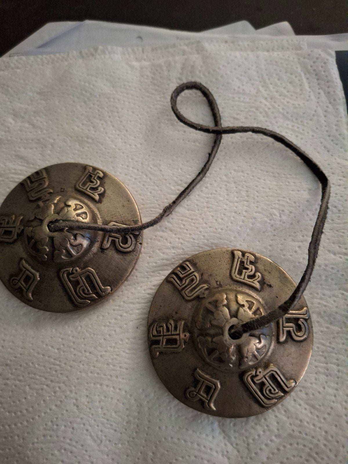 Tibetaanse Tingsha Cymbalen - Meditatie Klankschalen, Ophalen of Verzenden, Gebruikt, Overige soorten