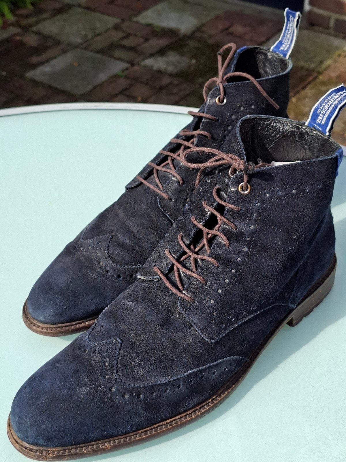 Floris van Bommel herenschoenen - Donkerblauw suède, Blauw, Boots, Floris van Bommel, Ophalen of Verzenden