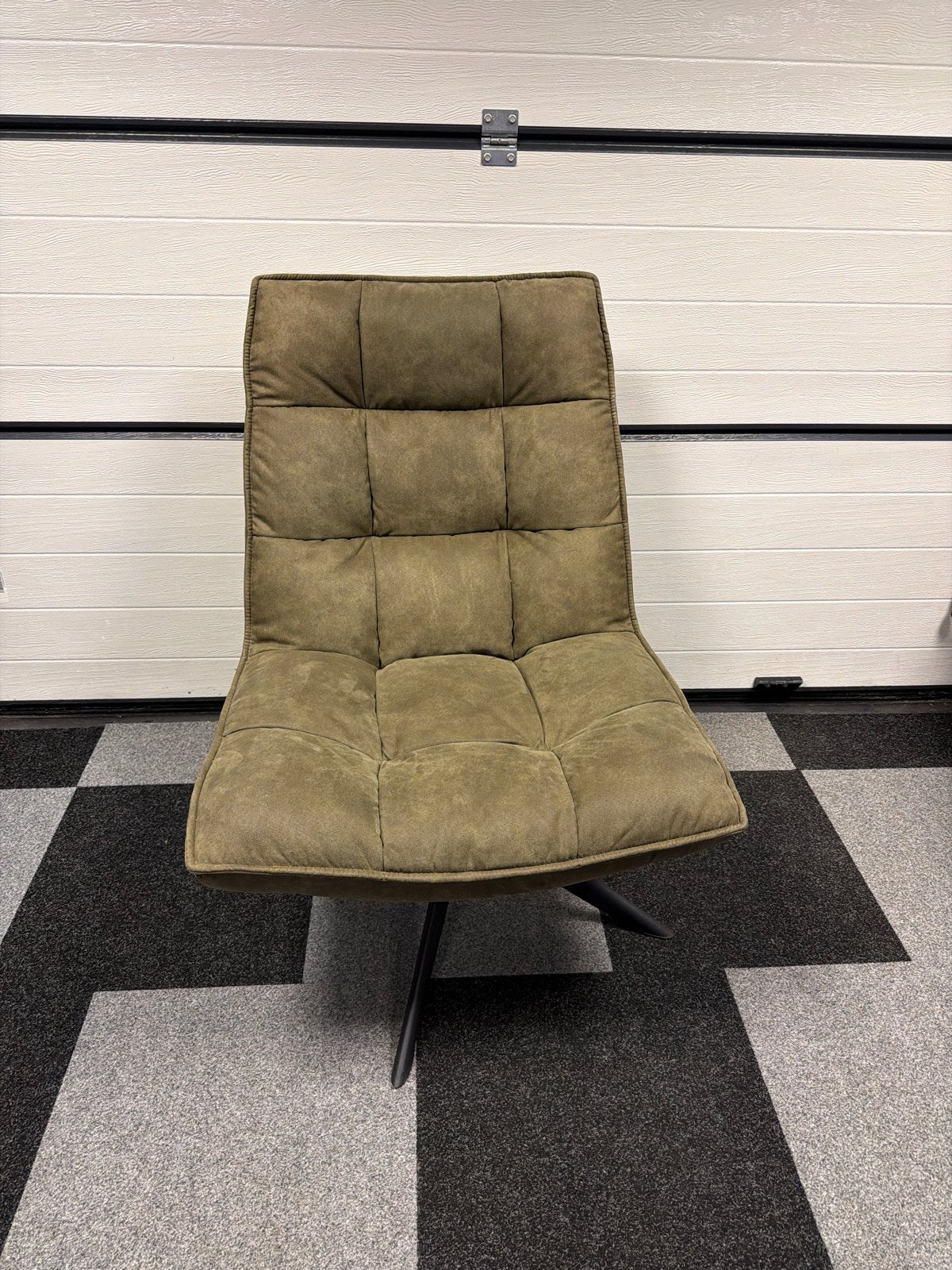 Comfortabele draaibare fauteuil - Olijfgroen, Overige kleuren, Ophalen of Verzenden, Zo goed als nieuw, Eén