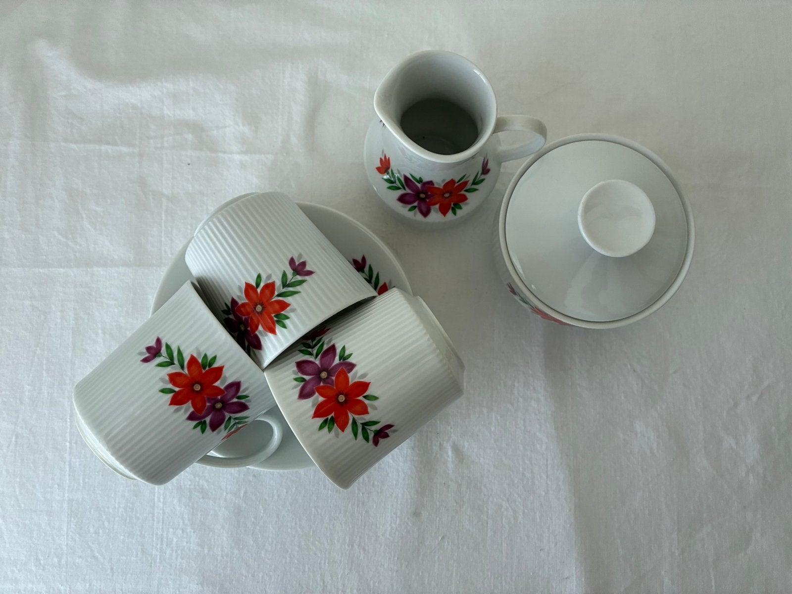 Vintage Winterling Bavaria Koffieservies met Bloemen, Overige merken, Vintage, Ophalen of Verzenden, Zo goed als nieuw