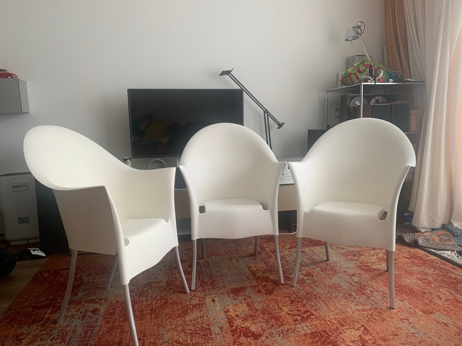 Set van 3 design stoelen: Kartell Dr. No & Driade Lord Yo, Kunststof, Gebruikt, Wit, Ophalen of Verzenden