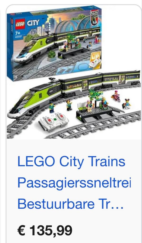 LEGO City Passagierssneltrein 60337 - Nieuw in doos, City, Lego, Ophalen of Verzenden, Zo goed als nieuw