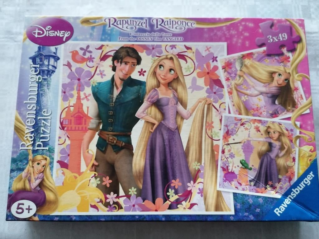 Ravensburger Rapunzel Puzzelset 3x49 stukjes - Vanaf 5 jaar, Ophalen of Verzenden, 10 tot 50 stukjes, Zo goed als nieuw