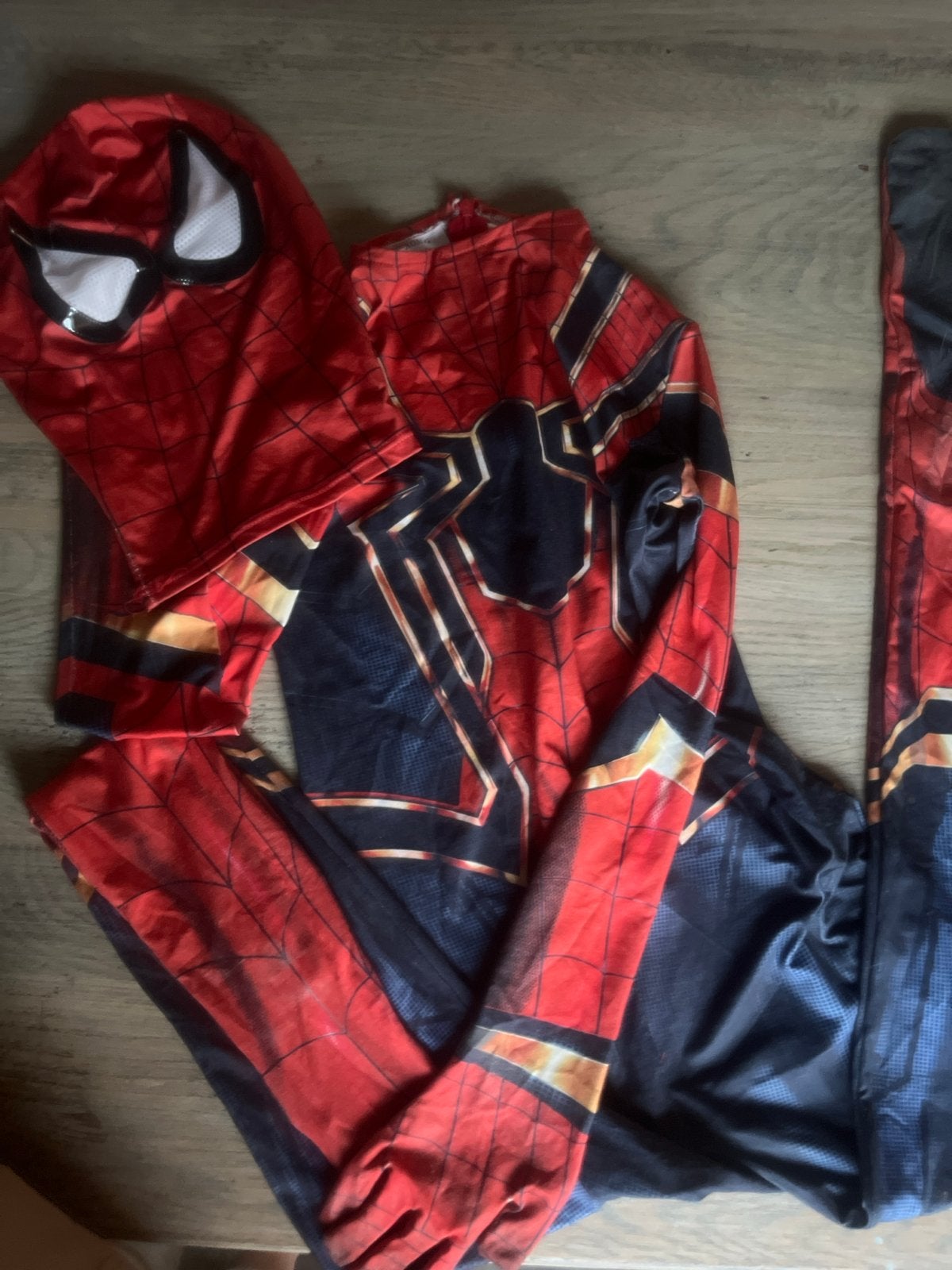 Spiderman kostuum maat 130 met rits, Ophalen of Verzenden, Gebruikt, 122 t/m 128, Jongen
