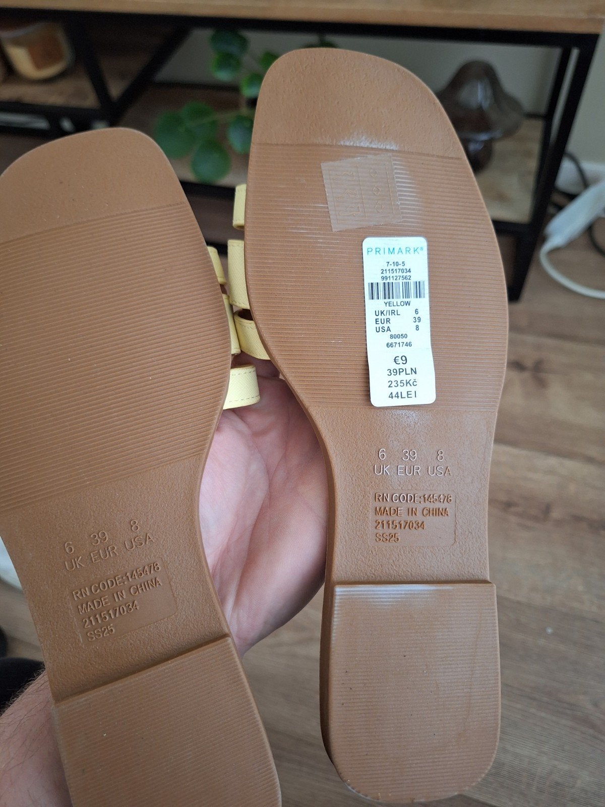 Primark Gele Slippers Maat 39 - Nieuw, Slippers, Primark, Geel, Nieuw