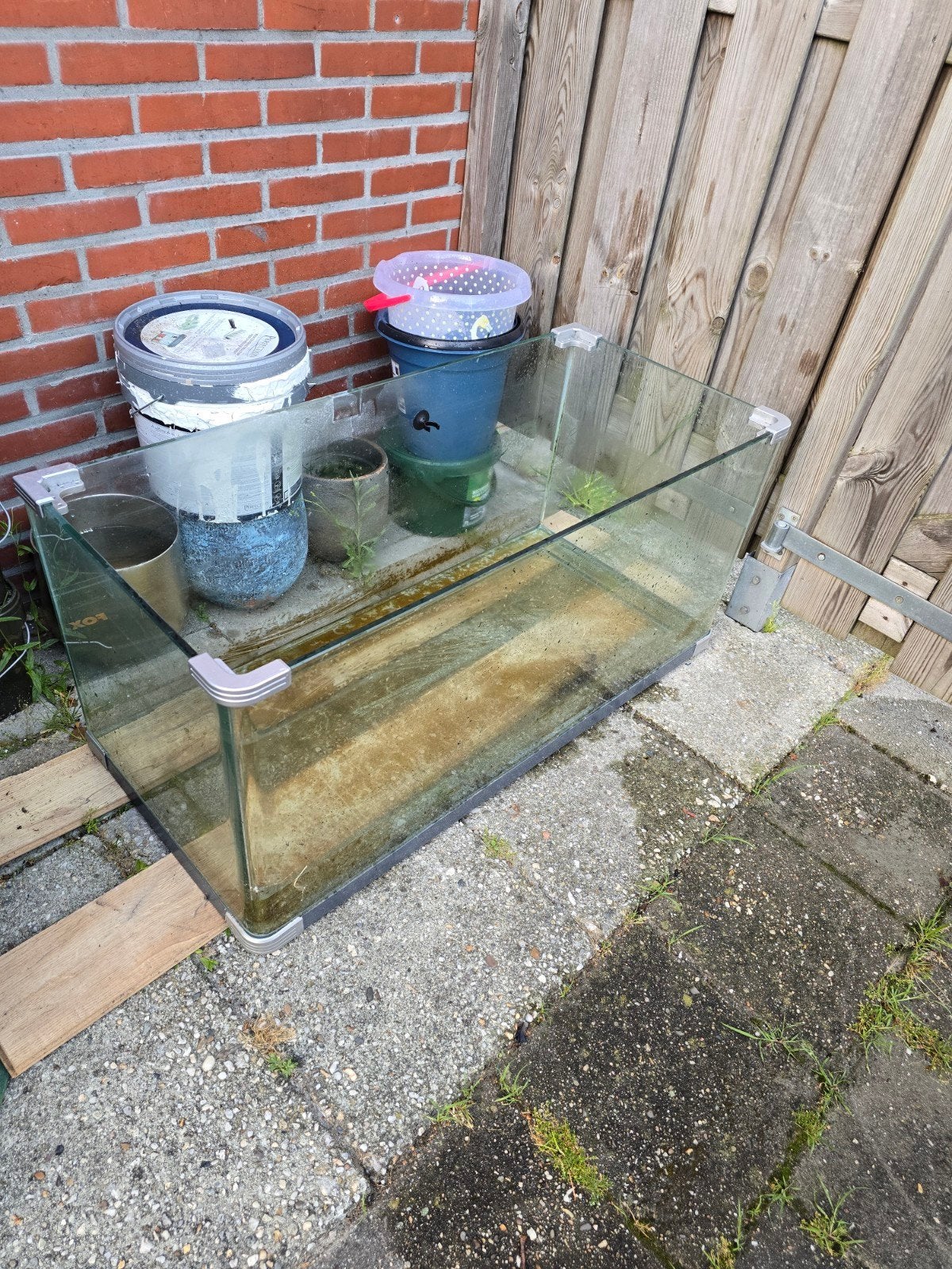 Aquarium 100x45x45 met dik gebogen glas en lamp aquamedic, Ophalen, Gebruikt, Leeg aquarium