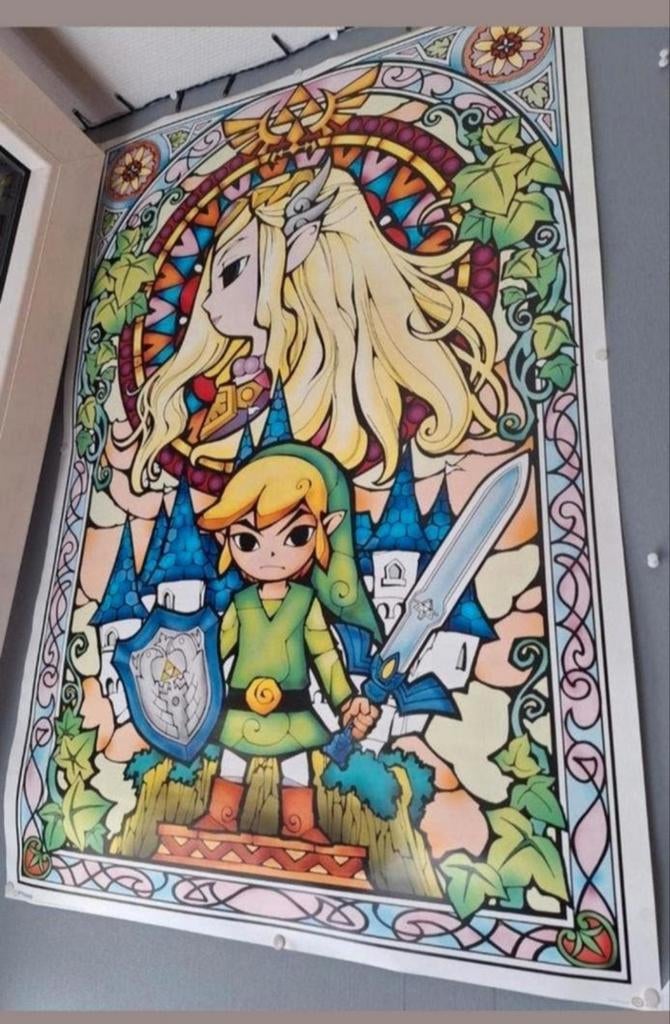 Zelda Wind Waker glas-in-lood poster, Ophalen of Verzenden