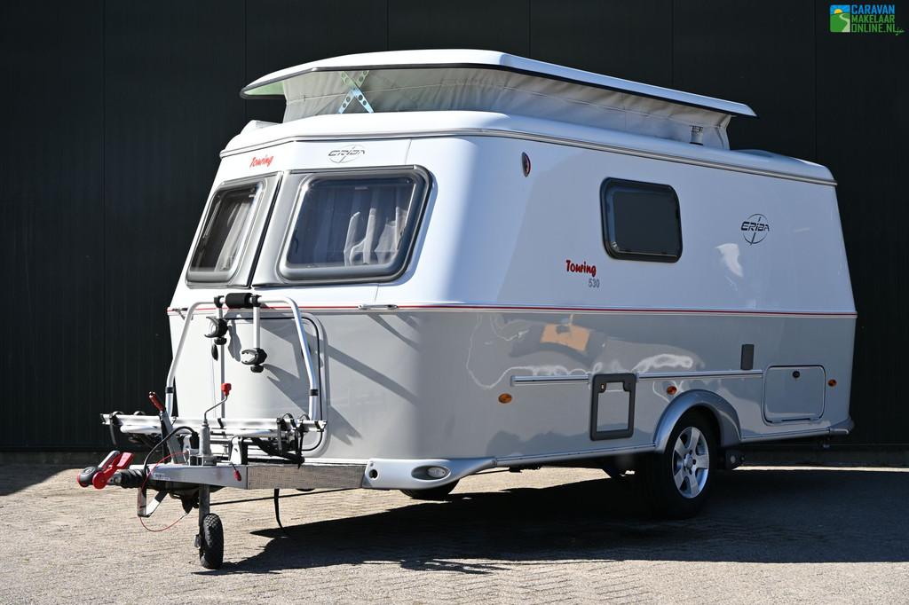 Eriba Touring Troll 530 FY Mover Luifel Fietsdrager TOPSTAAT, Caravans en Kamperen, Caravans, Standaardzit, Bedrijf, 4 tot 5 meter