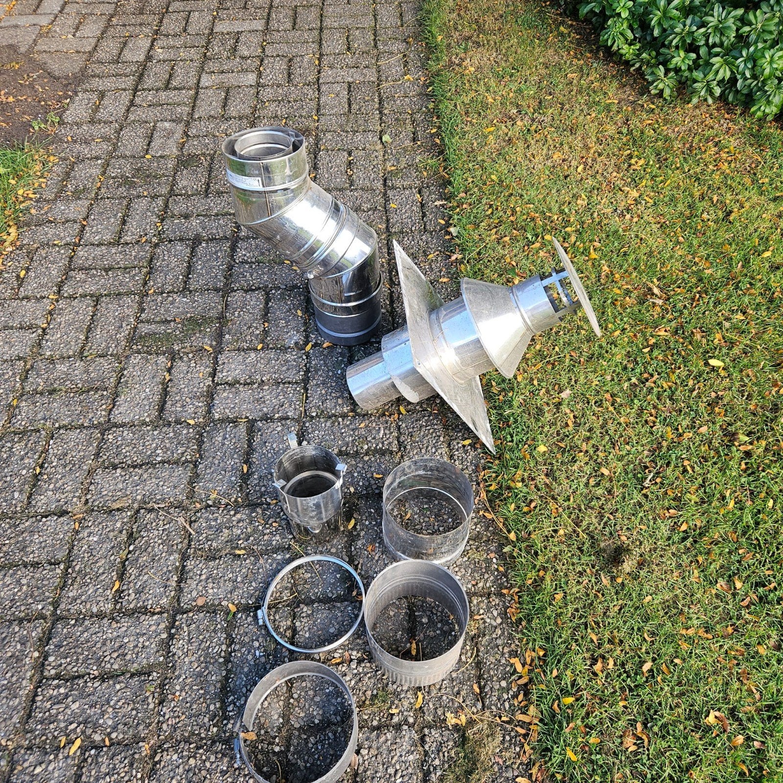 Dubbelwandige afvoerbuis kachel, rond 100 mm, Ophalen, Zo goed als nieuw