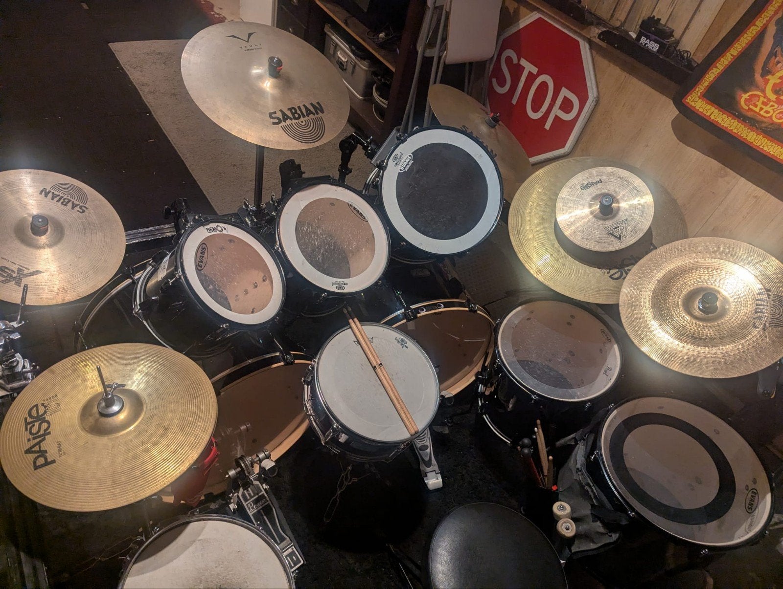 Pearl Export Drumstel - Compleet met bekkens en hardware, Ophalen of Verzenden, Gebruikt, Pearl