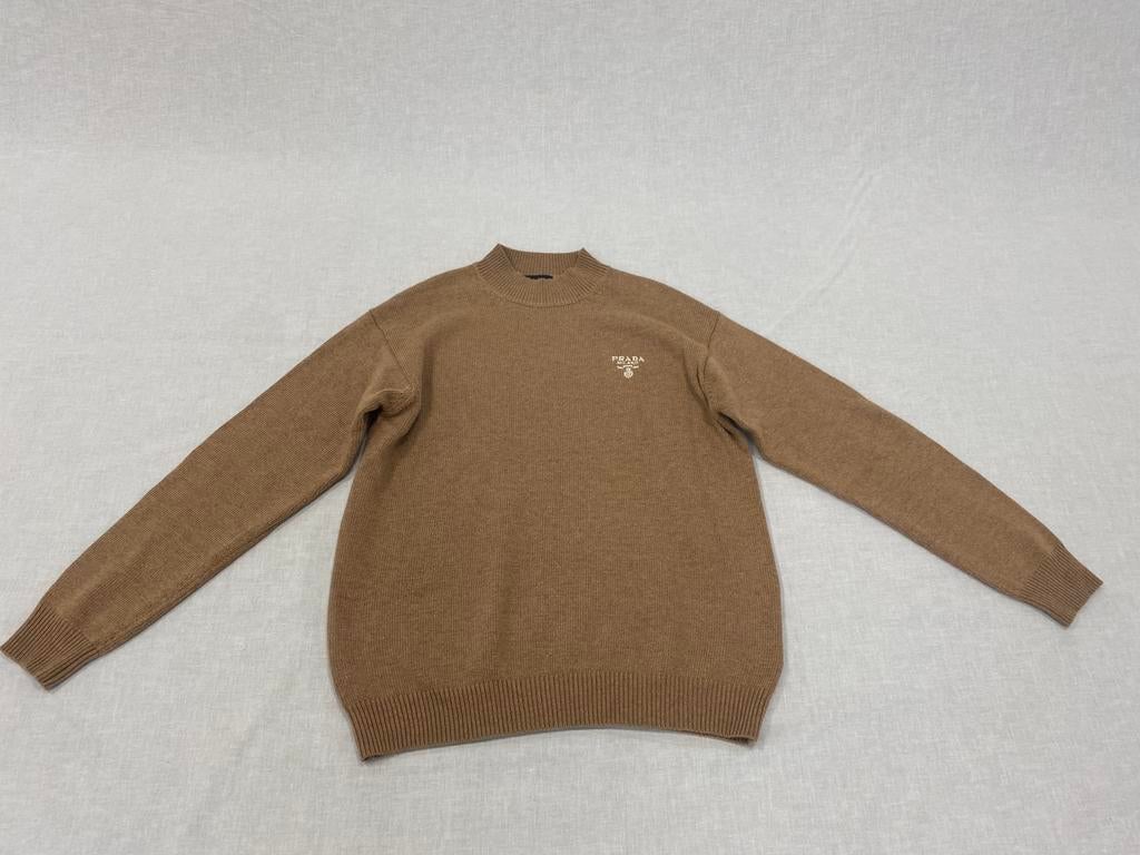 Prada Cashmere Sweater Khaki Size 48, ., Beige, Zo goed als nieuw, .
