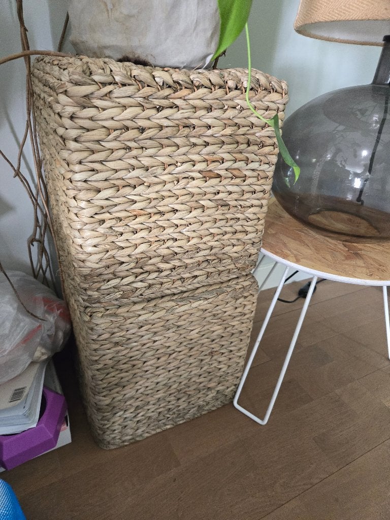 Gratis rotan poefjes, Ophalen, Minder dan 50 cm, Gebruikt, Vierkant