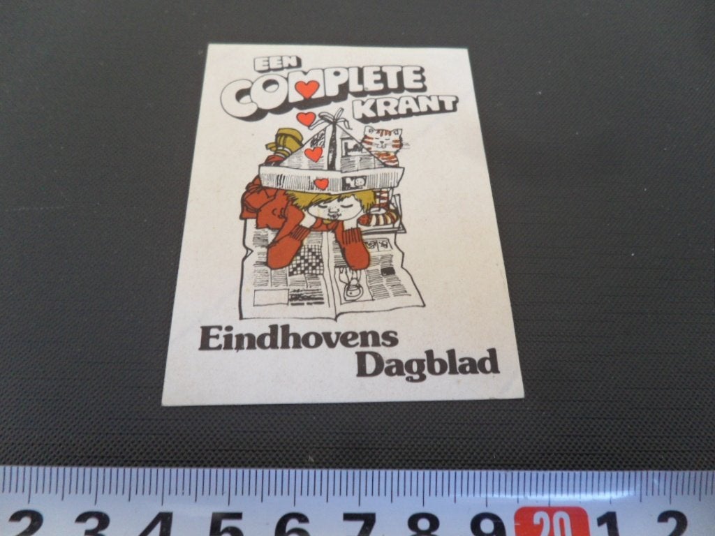 sticker een complete krant eindhovens dagblad strip ehv *, Verzamelen, Ophalen, Zo goed als nieuw
