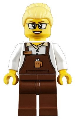 LEGO City trn249 Barista - Female, Reddish Brown Apron with, City, Lego, Nieuw, Ophalen of Verzenden