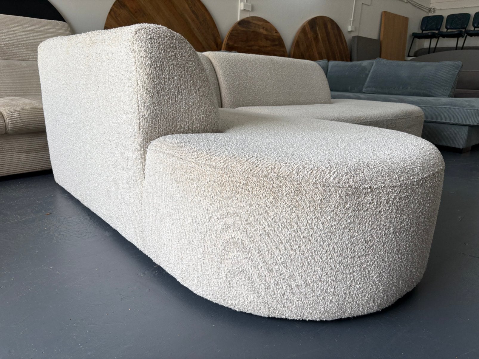 Beige Teddy Hoekbank, Ophalen, Zo goed als nieuw, Rechthoekig, 125 cm of meer