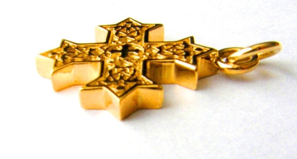 925 zilver KRUIS hanger zwaar verguld, Ophalen, Zilver, Hanger, Verguld