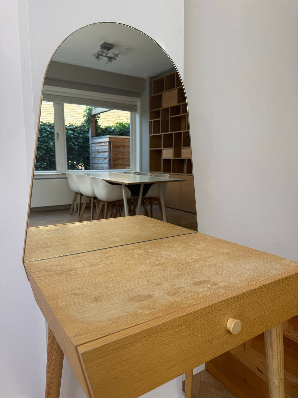 Kaptafel La Redoute met lade en spiegel, Huis en Inrichting, Ophalen, Gebruikt, 50 tot 100 cm, Minder dan 100 cm