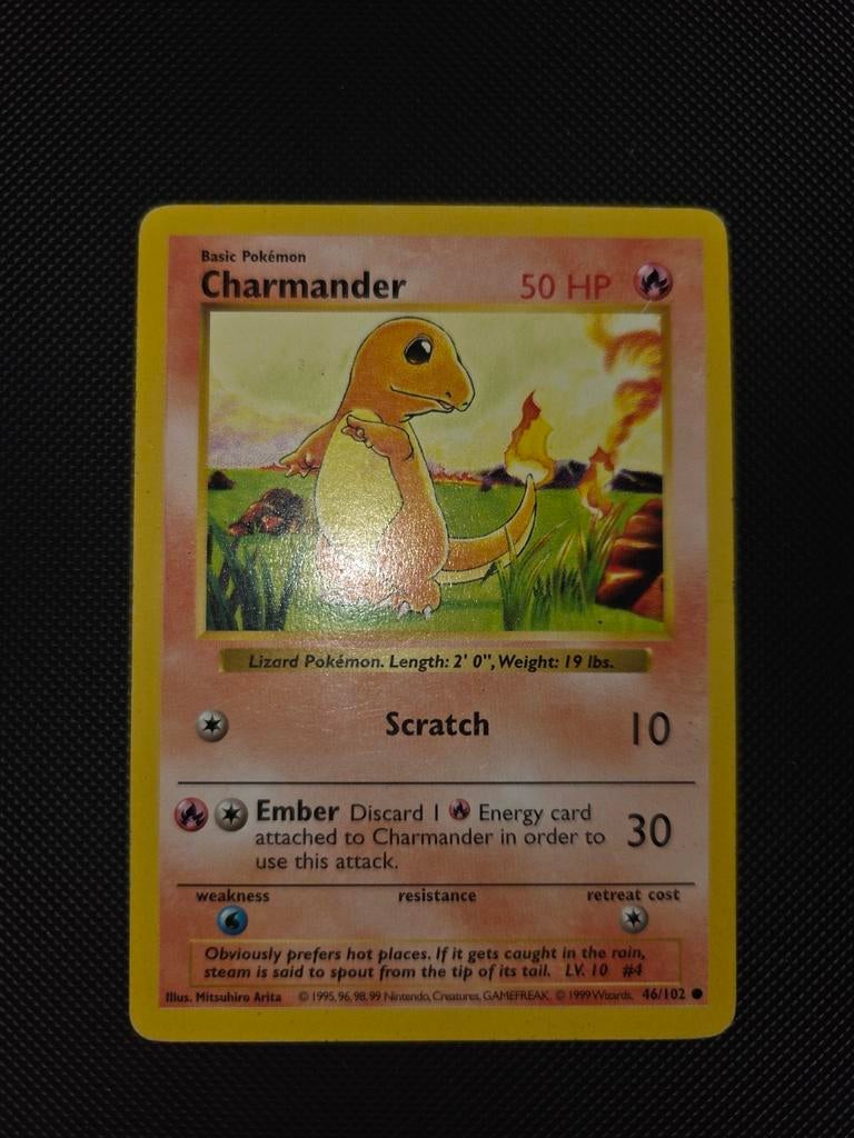 Charmander Base Set Shadowless (x4), Ophalen of Verzenden, Zo goed als nieuw, Meerdere kaarten