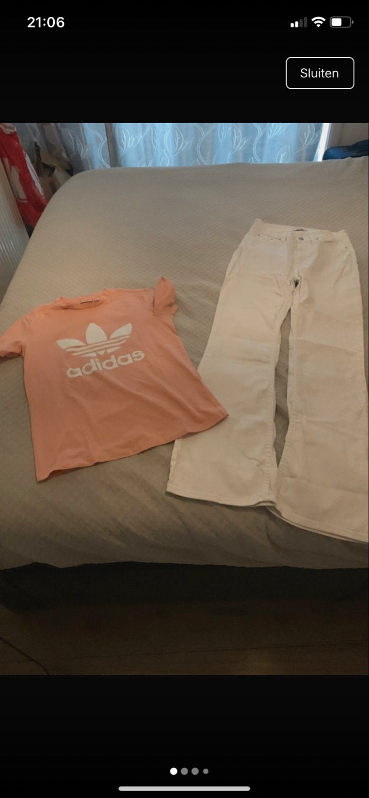 Adidas T-shirt (S valt als XS) en Jill broek (XS), Wit, Ophalen of Verzenden, Maat 34 (XS) of kleiner, Lang