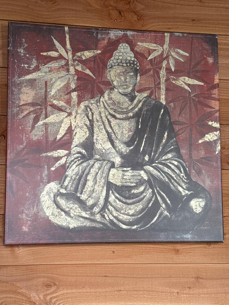 Boeddha afbeelding op canvas - 80x80, Huis en Inrichting, Woonaccessoires | Schilderijen, Tekeningen en Foto's, Ophalen, 75 tot 100 cm