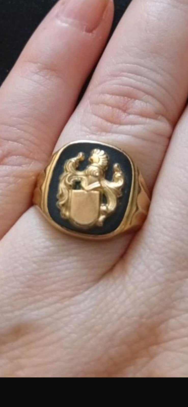 Zegelring   voor de  heer geelgoud 8 Karat, Sieraden, Tassen en Uiterlijk, 20 of groter, Heer, Ophalen of Verzenden, Zo goed als nieuw