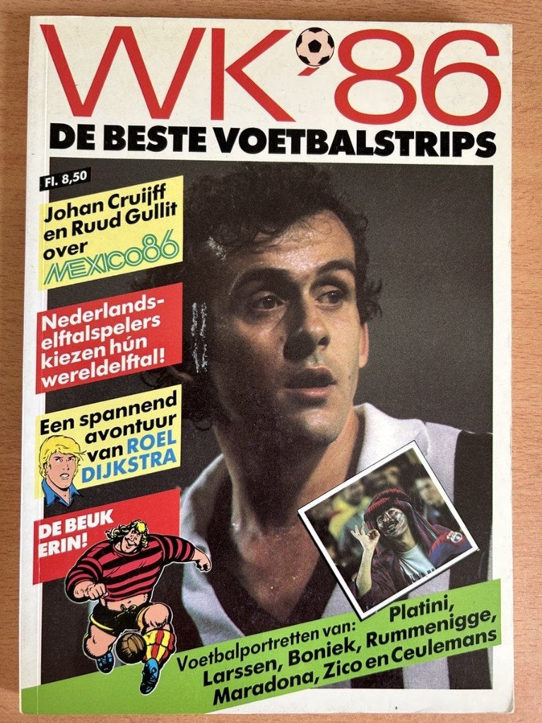 WK '86 De Beste Voetbalstrips - Johan Cruijff & Ruud Gullit, Boeken, Gelezen, Verzenden, Eén stripboek, Diverse auteurs, waaronder Roel Dijkstra