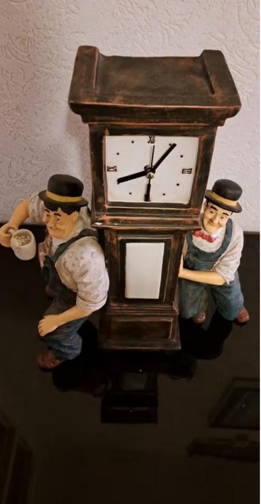 Unieke Laurel & Hardy Klok - Decoratief en Functioneel, Antiek en Kunst, Ophalen of Verzenden