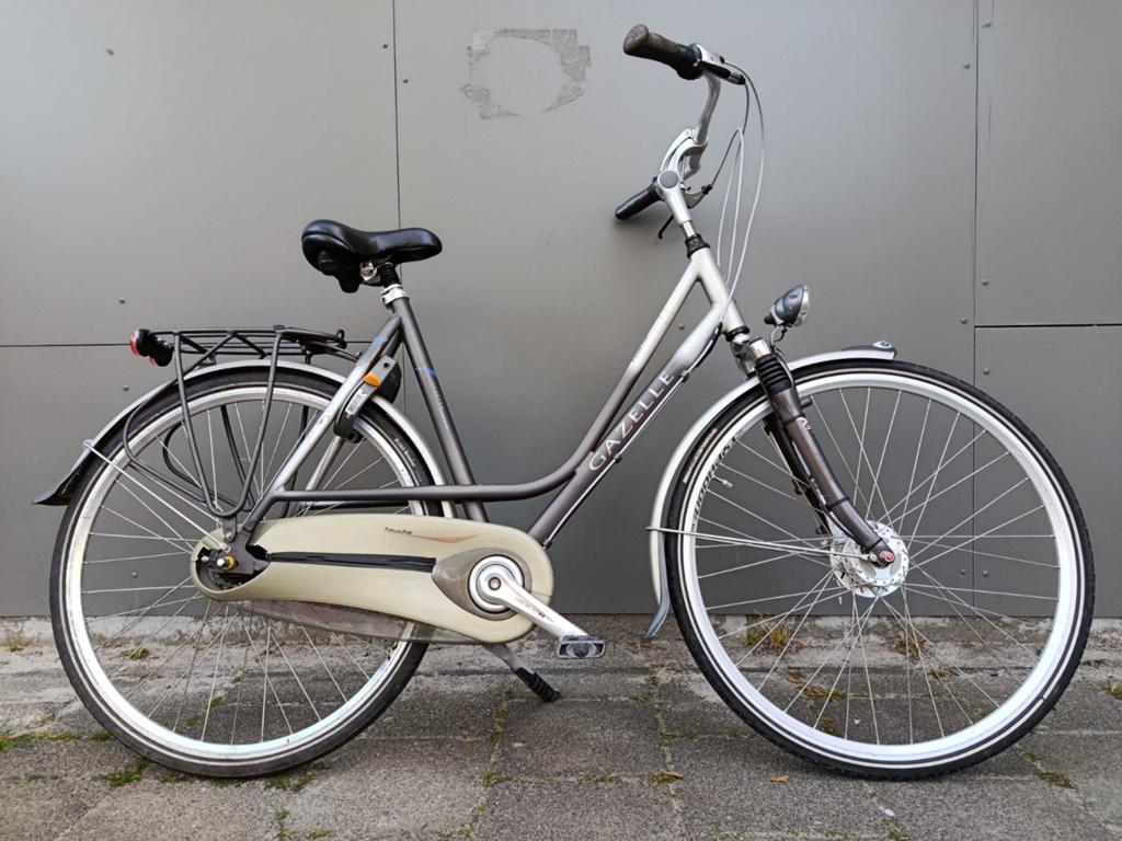 Damesfiets Gazelle 8 versnellingen, AXA slot, verlichting, Ophalen, Versnellingen, 56 cm of meer, Zo goed als nieuw